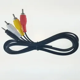 جاك 35 ملم ذكر إلى 3 RCA Male Audio Video AV Cable مع 3RCA AV كابل لعلب تلفزيون DVD CD COMPORT