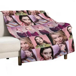 Одеяла Аня Тейлор -Джой Актриса красивая эстетическая коллаж - 1 Бросочный одеял диван фланге