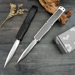 2024 Newest HERETIC Cleric II Double Action Automatic Knife Pocket Knives High Stiffness D2/Damascus Tactical Knife Outdoor Combat Military Knives 3300 A07 Style 4