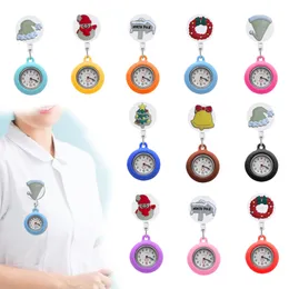 Other Office School Supplies Christmas Fluorescence Clip Pocket Watches Clip-On Hanging Lapel Nurse Watch Fob For Nurses On Drop Deliv Ot3N6