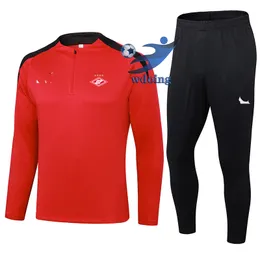 FC Spartak Moskva Mäns vuxen halv blixtlås Lång ärm Training Suit Outdoor Sports Home Leisure Suit Sweatshirt Jogging Sportkläder
