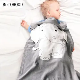 Coperte Motohood Baby coperta a maglia a maglia nata per passeggino super morbido Elefante avvolgente Swaddle Kids roba per bambino mensile