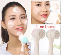 Professionellt borstverktyg Twosided Silicone Wash Face Brush Face Pore Cleanser Body Cleaning Skin Massager Beauty Spa Facial Care6875247