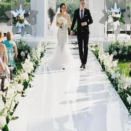 Beyaz Temalar Düğün Centerpieces Ayna Halı Koridoru Runner 1m 1.2m 1.5m 2m genişlikte Parti Sahne Süslemeleri
