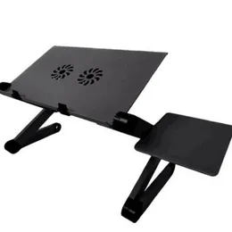 1PC Adjustable Laptop Desk Stand Portable Aluminum Alloy Lapdesk For TV Bed Sofa PC Notebook Table Desk Stand with Mouse Pad