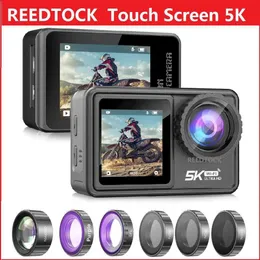 Sports Action Video Cameras Action camera 5K 30FPS dual touch screen 48MP EIS remote control WiFi waterproof detachable filter sports video recorder B240516