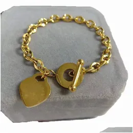 Regali di Natale del compleanno a catena 925 Link Sier Heart Bracciale Set Bracciale Set di gioielli collane a ciondoli Set di consegna a goccia Bracel Dhgja