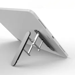 Porta tablet portatile in lega di alluminio pieghevole e compatto telaio di supporto con guscio posteriore collegato e luce a base piatta e s