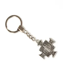 15PCS Keychain Saint Benedict Medal Charms Pingndants Chave Ring Travel Protection Acessórios DIY A-517F9269111