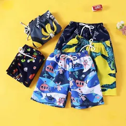 Shorts 1-12y Childrens Sports Shorts Beach Summer Swimming Pants Baby Boys and Girls Leisure Loose Coat Cartoon Pants D240516