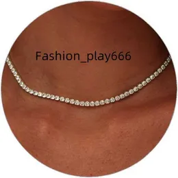 Luxval Tennis Necklace 14K Gold Plated Water Diamond Butterfly Neckchain Womens Exquisite Zircon Cut Artificial Diamond Chain 3mm