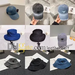 Fashion Denin Bucket Hat Classic Badge Baseball Caps Men Women Lace Up Fisherman Cappelli Retro Designer Cowboy Cap Snapback