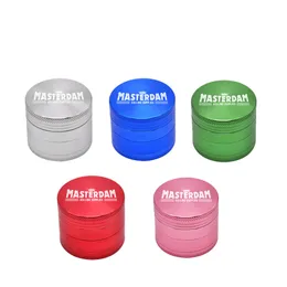 Masterdam Zinc Alloy Metal Grinder 50mm Smoke Accessroy Herb Tobacco Grinders 4 Layers Herbs Crusher Colorful Decorated Grinders Master dam Smoking New