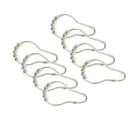 New Shower Curtain Rings Hooks Metal Bathroom Clip Easy Glide Hooks Polished Shower Curtain Rings Curtain Hooks LX1334 LL