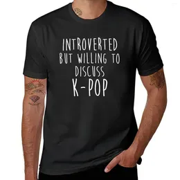 Männer polos introvertiert, aber bereit, über Kpop-T-Shirt-Sportfans zu diskutieren, Vintage Kurzärmelte-T-Shirt-Männer