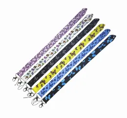 20 st mode Multicolor Butterfly Lanyard Designer Keychain Neck Strap For Keys ID Card Holder Key Cord Hang Rope Lariat Telefonband Tillbehör