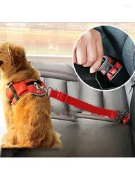 Dog Collars Pet Safety Rope Car Mounted Traction Belt Adjustable Used Supplies Black Red Blue P