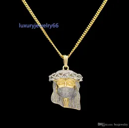 Anhänger Halsketten Hüfte Hop Herren 18k Gold plattierte Maske Jesus Charme Anhänger Religiöser katholischer Jesus Gesicht Stück Anhänger Schmuck Schmuck