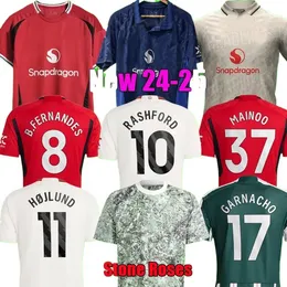 RASHFORD MOUNT MAINOO 23 24 25 Soccer Jerseys B. FERNANDES GARNACHO HOJLUND 2023 2024 2025 CASEMIRO AMRABAT Stone Roses Football Kit Shirt Men Kids Sets Socks Uniform