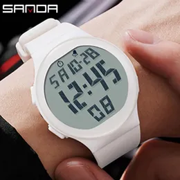 Zegarek na rękę sanda moda moda męskie zegarek elektronowy miękki pasek tpu duży ekran LED Digital Water odporny na alarmowy zegar sportowy