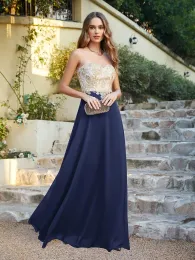 light gold long dress Gold Sweetheart A-Line Lace Long Prom Dress With Split Gold / 14