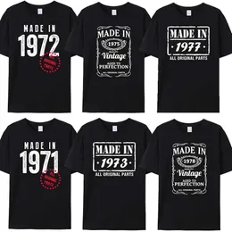 1970/1971/1972/1973/1974/1975/1976/1977/1978/1979 orijinal pamuk tişörtleri doğum günü vintage baba erkek arkadaşı hediye tshirts t240515