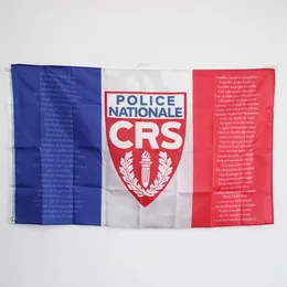 Bandiera francese e Marsiglia Anthem e National Weapon Coat CRS 100D Polyester 3x5ft 90x150cm Banner 240426