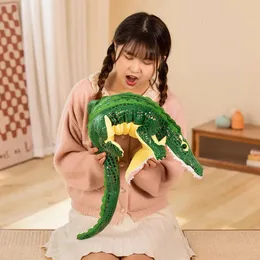 70/90 cm Crocodile Plush Toy fylld djur realistiska alligator plyschdockor ceative mjuk kuddvän födelsedag xmas gåvor