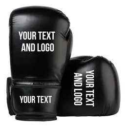 Customized Boxing Gloves Personalized Name PU Sanda Training Glove Kickboxing Punching Bag Gloves Accessories for Men Women 240511