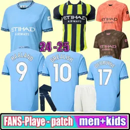 24 25 Haaland 4番目のサッカージャージDe Bruyne Mans Gvardiol Foden 2024 2025 City Alvarez Rodrigo Doku Football Shird Men Kids