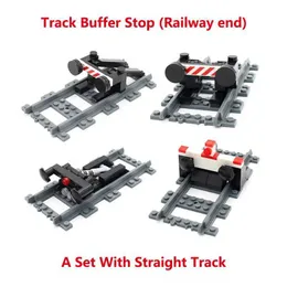 Другие игрушки городского поезда. Запчатки железнодорожного буферного буферного буфера модели парковки набор железной дороги Конечная точка совместимая 53401 Прямая трасса MOC RC Train Build Block Toy S245163 S245163
