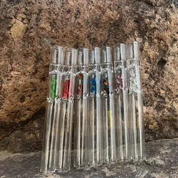 5pcs Thick Glass Tobacco Glass Pipe Reusable One Hitter Cigar Smoking Tube Pipes