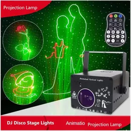 Лазерное освещение 3D Проекционное освещение RGB Colorf DMX 512 Scanner Projector Party Party Xmas DJ Disco Show Light Light Led Music Equipment Drop Deviv DHC6P