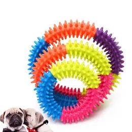 Le cucine giocano cibo 1 pezzo di denti da cane in gomma circolare non tolino multicolore denti da cane da petatore per la salute gernello giocattolo giocattolo giocattolo per cani da cane s24516