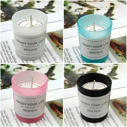 2024 New natural aromatherapy candle glass scented candle air purification smokeless soybean wax gift box wholesale