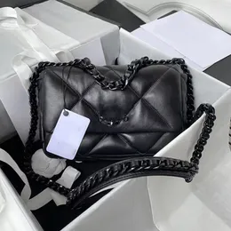 9A TOTE BAD Luksusowa designerska torba na ramię 19 Połączona torebka torebki skórzane Crossbody Black z czarnym łańcuchem klapa hobos portfel Bolso sac de lukse