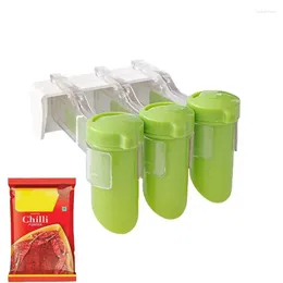 Kitchen Storage Condiment Bracket Seasoning Bag Hanging Clip Salt Sachet Organizer Wall Mounted Sauce Dispenser Rack Accessory