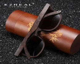 Ezreal Natural Polarized деревянные солнцезащитные очки мужчины Bamboo Sun Glasses Женщины дизайнер бренд оригинальный деревянный бокал de sol3579606