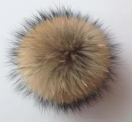 Berretto/berretti di cranio pelliccia di raccoon naturale pompoms y grande palla pom pom accessori fai-da-te pompon per scarpe scarpe da cappelli da 12-15 cm Oliv229498079