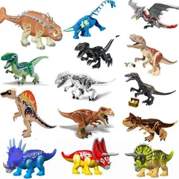 Kitchens Play Food 1 large Jurassic dinosaur mini T-Rex Carnotaurus Baryonyx Stygimoloch Velociraptor Ankylosaurus childrens building brick toy S24516