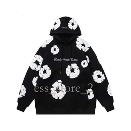 Demin Tear Demin Tear Hoodie Denim Teers Denim Teers Hoodie Männer Tränen Hoodies Demin Herbst Winterhosen Schaumblume Blumenmarke Hoodie gedruckt verzweifelt Pullover 275