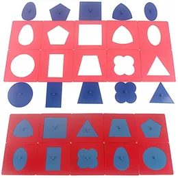 Baby Toy Montessori Shapes Insets Set/10 com Rastreamento da Bandeja da Bandeja Geométrica Placa de Desenho para Educação Infantil Preschool 240510