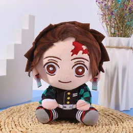 20cm Demon Slayer Anime Plush Toys Toys Devil's Blade Cartoon Figura Manga Dolls Kimetsu Tanjirou Nezuko Crianças Presentes de aniversário Decoração