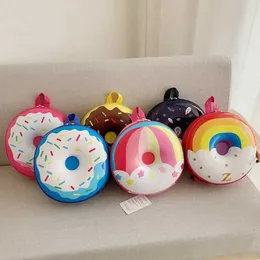 Zaino zaino zaino per bambini zaino con zaino zaino zaino maiale asilo asilo per bambini ciambella arcobaleno boys e ragazze zaino duro d240517