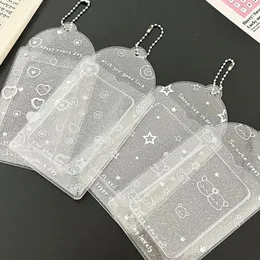 Kartenhalter 3 Zoll Key Ring Schlüsselbeutel Anhänger PO Pocket Pocard Halter Idol Ärmel Rahmen Pocards Protektor Ins PVC