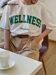 Hirsionsan Simple High Street Tシャツ夏のカジュアルソフトオナック半袖Tシャム韓国韓国ルーズコットンベーシックトップ240506