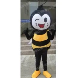 2024 Alta qualidade Lovely Bee Mascot Costume de anime Costume de Natal Halloween Publicidade Vestido de festa de aniversário grátis