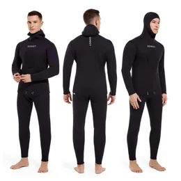 5MM SCR chloroprene rubber diving suit mens top and pants diving suit equipment underwater fishing spear fishing kit swimming suit 240430