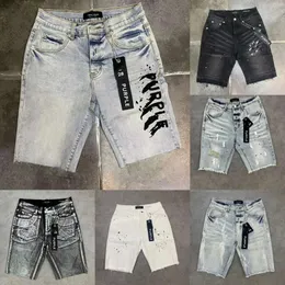 Lila Jeans kurze Herren Kurzer Designer Jeans Straight Löcher lässige Sommer Blue Ksubi Jeans Frauen Shorts Style Luxus Patch gleiche Style Purple Brand Jeans 270