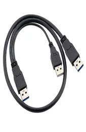 60cm Super Speed ​​USB 30 Power y Cable 2 USB30 Male to USB Mal